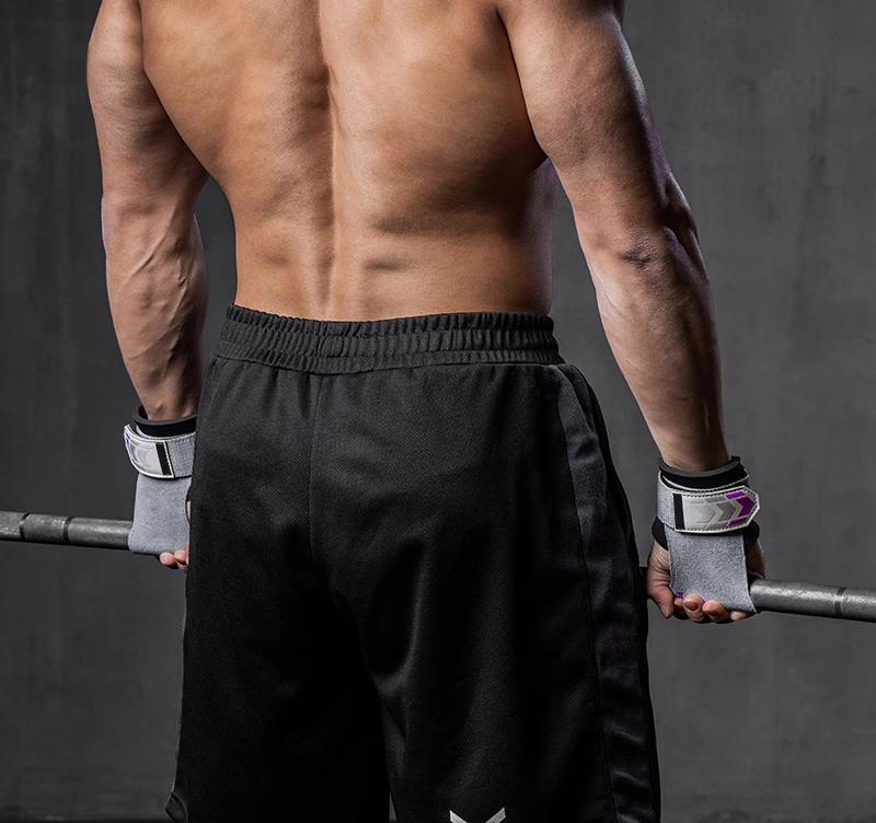 Heavy Duty Weightlifting Grips - Anti-Slip Cowhide Palm Protectors with Neoprene Wrist Support & Adjustable V888-ELOSUNG25882