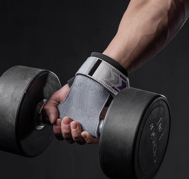 Heavy Duty Weightlifting Grips - Anti-Slip Cowhide Palm Protectors with Neoprene Wrist Support & Adjustable V888-ELOSUNG25882