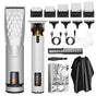 Professional 2-in-1 Cordless Hair Clipper & Trimmer Kit with LED Display & 5-Speed Fine Tuning(silver) V888-ELOSUNG25883