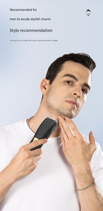 Professional 2-in-1 Cordless Hair Clipper & Trimmer Kit with LED Display & 5-Speed Fine Tuning(silver) V888-ELOSUNG25883
