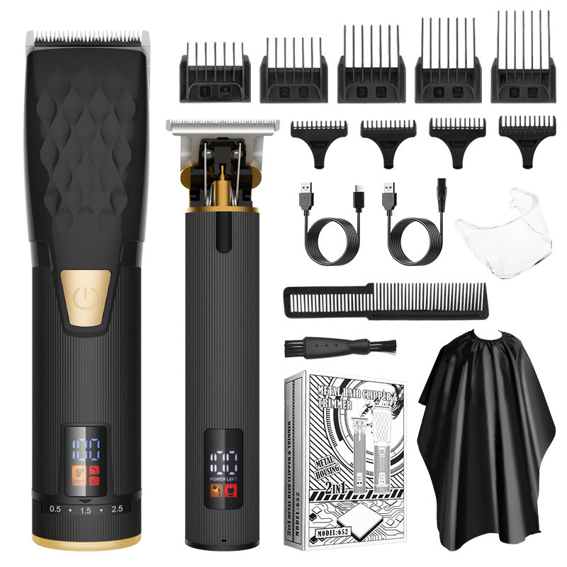 Professional 2-in-1 Cordless Hair Clipper & Trimmer Kit with LED Display & 5-Speed Fine Tuning(Black) V888-ELOSUNG25884