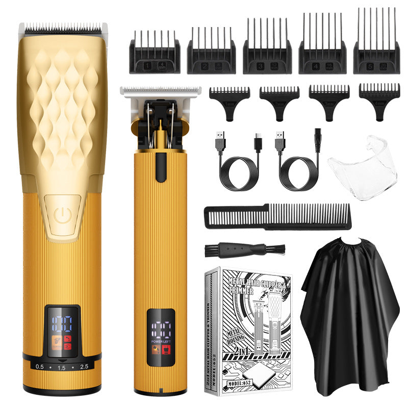 Professional 2-in-1 Cordless Hair Clipper & Trimmer Kit with LED Display & 5-Speed Fine Tuning(Gold) V888-ELOSUNG25885