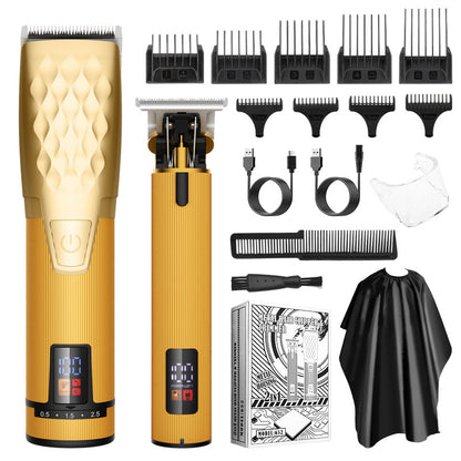 Professional 2-in-1 Cordless Hair Clipper & Trimmer Kit with LED Display & 5-Speed Fine Tuning(Gold) V888-ELOSUNG25885