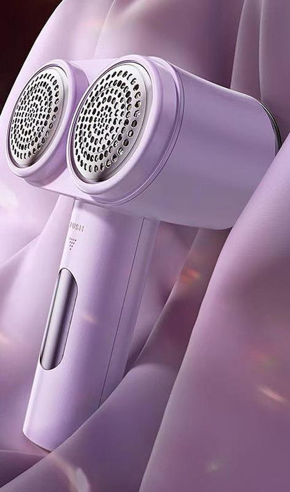 Dual-Head Electric Lint Remover - USB-C Rechargeable, LED Display, 6-Size Honeycomb Mesh(Purple) V888-ELOSUNG25892