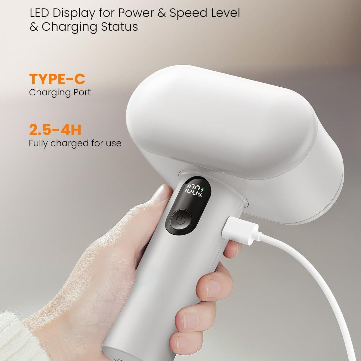 Dual-Head Electric Lint Remover - USB-C Rechargeable, LED Display, 6-Size Honeycomb Mesh(Purple) V888-ELOSUNG25892