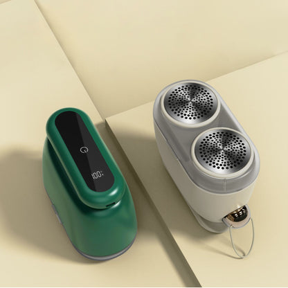 Compact Electric Lint Remover with LED Display & Dual Head - USB Rechargeable(Dark green) V888-ELOSUNG25895