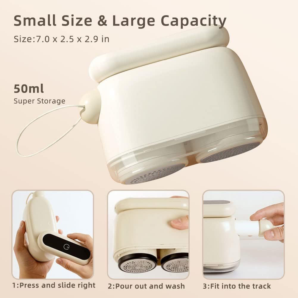 Compact Electric Lint Remover with LED Display & Dual Head - USB Rechargeable(Dark green) V888-ELOSUNG25895