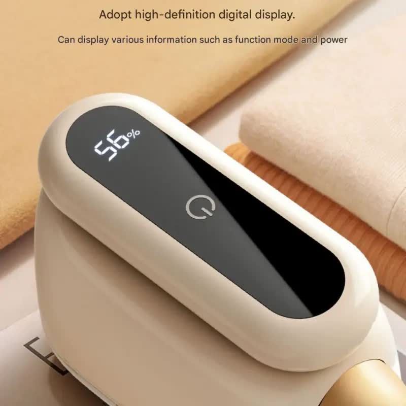 Compact Electric Lint Remover with LED Display & Dual Head - USB Rechargeable(Purple) V888-ELOSUNG25896