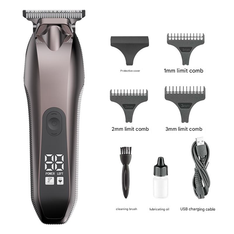 Professional Electric Hair Clipper & Beard Trimmer - USB Rechargeable, LED Display(Gray) V888-ELOSUNG25913