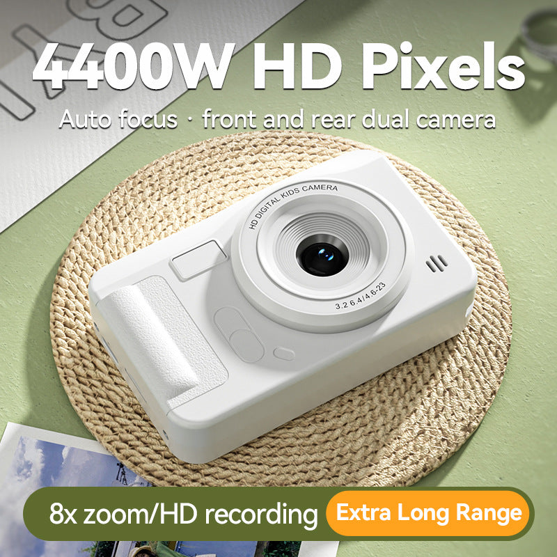 Student HD Digital Camera - 44MP, 8x Zoom, Autofocus, Dual Lens, Type-C Charging (white) V888-ELOSUNG25915