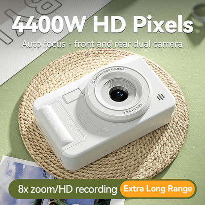 Student HD Digital Camera - 44MP, 8x Zoom, Autofocus, Dual Lens, Type-C Charging (white) V888-ELOSUNG25915