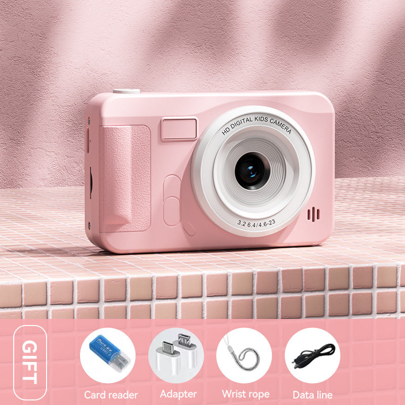 Student HD Digital Camera - 44MP, 8x Zoom, Autofocus, Dual Lens, Type-C Charging (Pink) V888-ELOSUNG25916