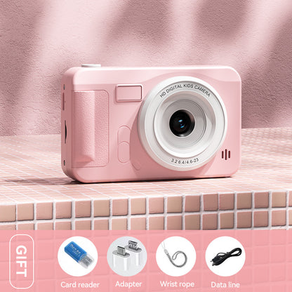 Student HD Digital Camera - 44MP, 8x Zoom, Autofocus, Dual Lens, Type-C Charging (Pink) V888-ELOSUNG25916