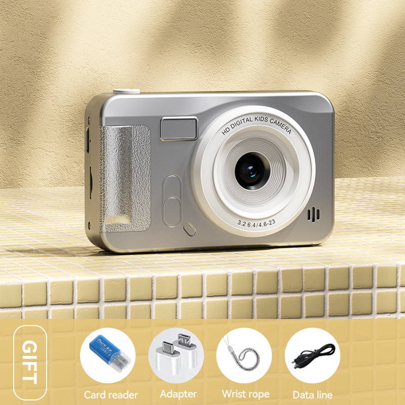 Student HD Digital Camera - 44MP, 8x Zoom, Autofocus, Dual Lens, Type-C Charging (Silver) V888-ELOSUNG25918