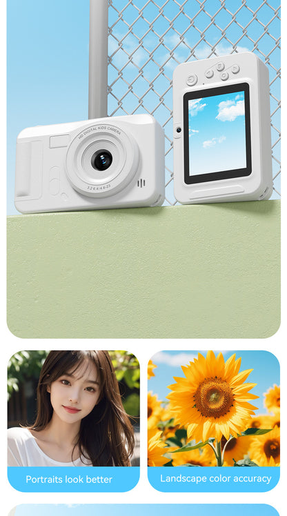 Student HD Digital Camera - 44MP, 8x Zoom, Autofocus, Dual Lens, Type-C Charging (Silver) V888-ELOSUNG25918