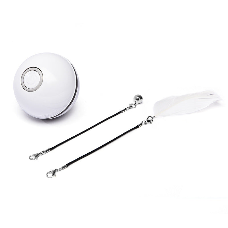 Smart USB Rechargeable Pet Interactive Rolling Ball(White) V888-ELOSUNG25938