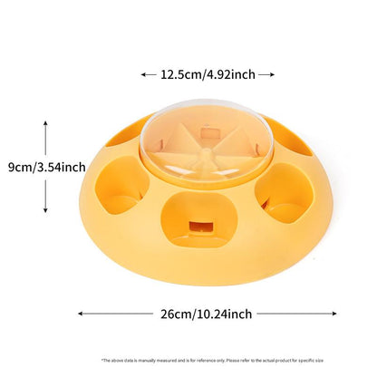 Interactive Pet Slow Feeder & Puzzle Toy - Press to Dispense Food, Improves Digestion(yellow) V888-ELOSUNG25941