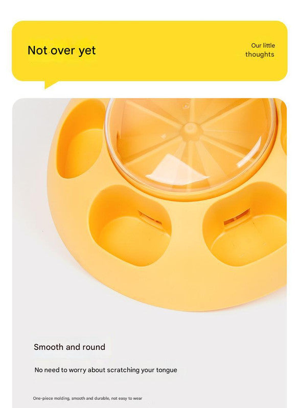Interactive Pet Slow Feeder & Puzzle Toy - Press to Dispense Food, Improves Digestion(yellow) V888-ELOSUNG25941