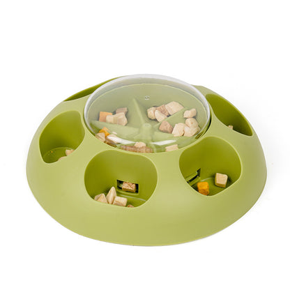 Interactive Pet Slow Feeder & Puzzle Toy - Press to Dispense Food, Improves Digestion(green) V888-ELOSUNG25942