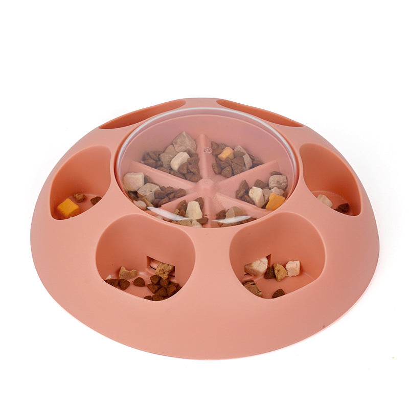 Interactive Pet Slow Feeder & Puzzle Toy - Press to Dispense Food, Improves Digestion(pink) V888-ELOSUNG25943