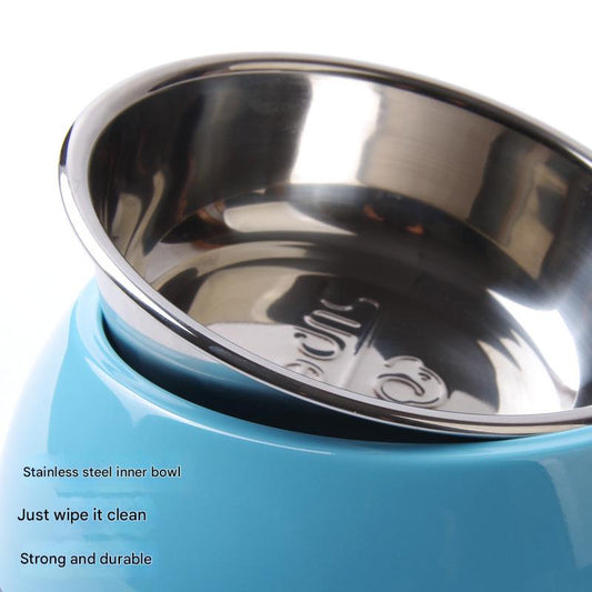 Elevated Pet Feeding Bowl with Stainless Steel Inner - Promotes Healthy Digestion & Reduces Neck Strain(Black) V888-ELOSUNG25949