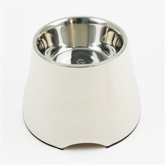 Elevated Pet Feeding Bowl with Stainless Steel Inner - Promotes Healthy Digestion & Reduces Neck Strain(White) V888-ELOSUNG25950