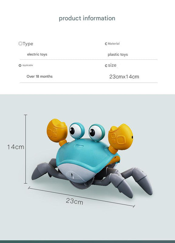 Interactive Crawling Crab Baby Toy with Music, Lights & Obstacle Avoidance(green) V888-ELOSUNG25951