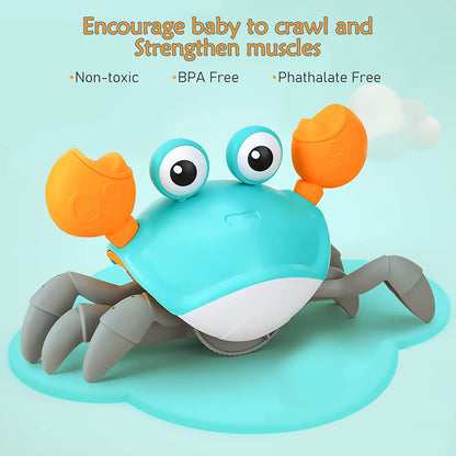 Interactive Crawling Crab Baby Toy with Music, Lights & Obstacle Avoidance(Orange) V888-ELOSUNG25952