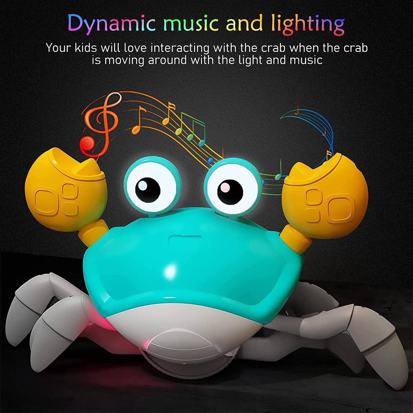 Interactive Crawling Crab Baby Toy with Music, Lights & Obstacle Avoidance(Orange) V888-ELOSUNG25952