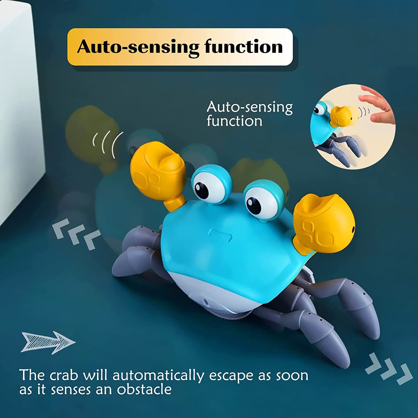 Interactive Crawling Crab Baby Toy with Music, Lights & Obstacle Avoidance(Orange) V888-ELOSUNG25952