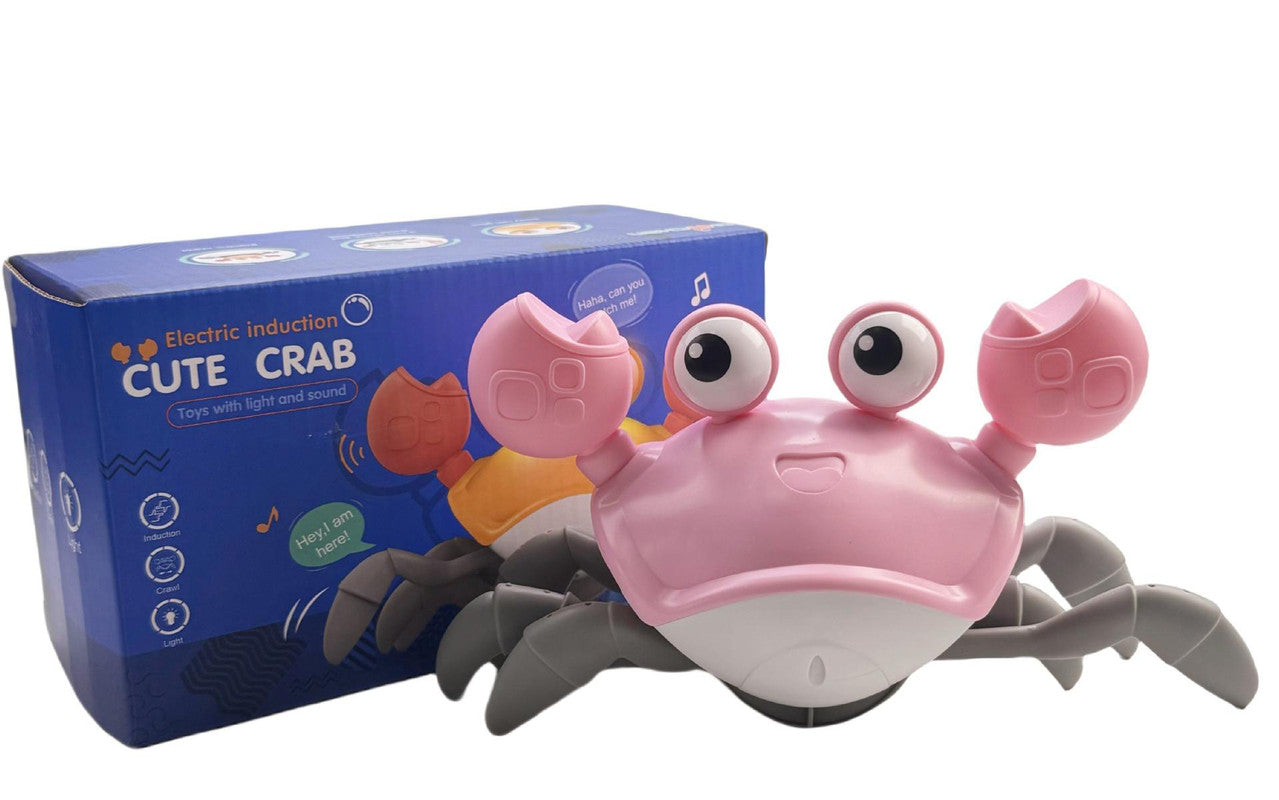 Interactive Crawling Crab Baby Toy with Music, Lights & Obstacle Avoidance(Pink) V888-ELOSUNG25953