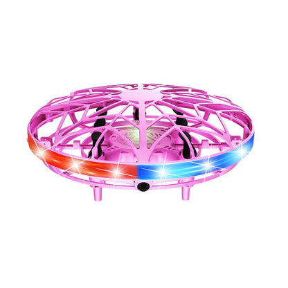 Hand-Controlled UFO Mini Drone with LED Lights & Obstacle Avoidance(pink) V888-ELOSUNG25968