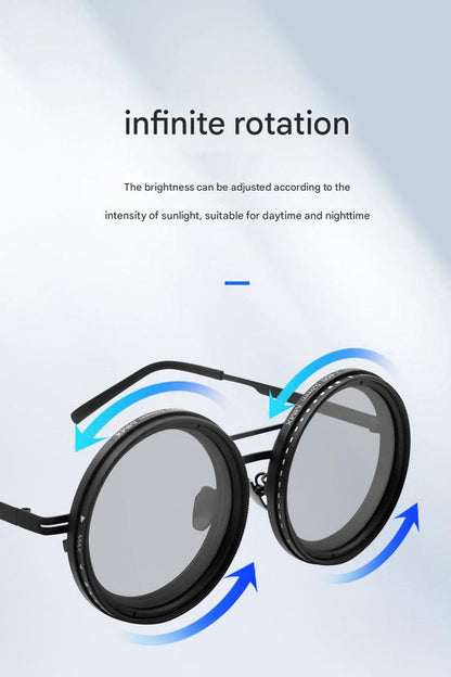 Adjustable ND9 Filter Sunglasses,Steampunk Retro Design with Polarized HD Anti-Glare Lenses(black) V888-ELOSUNG25984