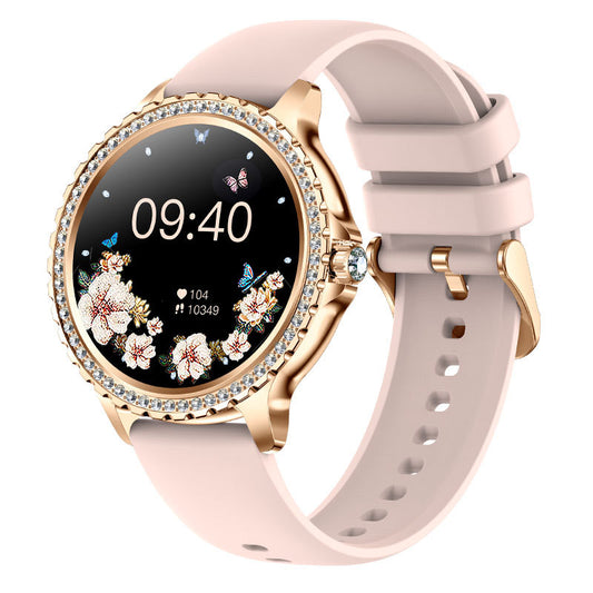 Elegant Women's Smartwatch,HD Touchscreen, Bluetooth Calls, Health Monitoring(gold) V888-ELOSUNG25992