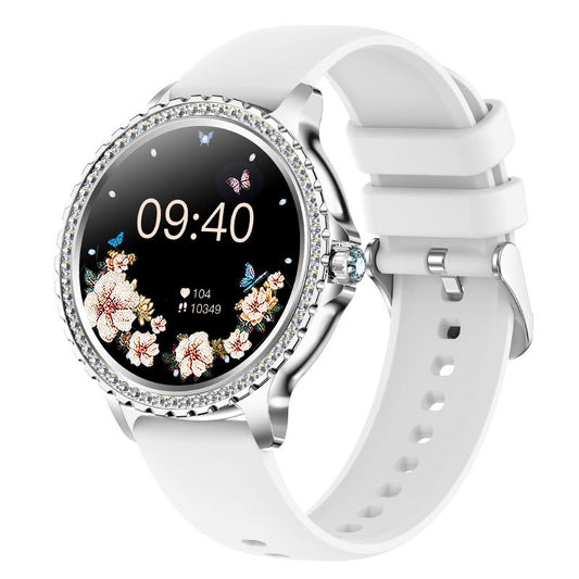 Elegant Women's Smartwatch,HD Touchscreen, Bluetooth Calls, Health Monitoring(Silver) V888-ELOSUNG25993