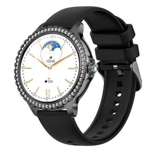 Elegant Women's Smartwatch,HD Touchscreen, Bluetooth Calls, Health Monitoring(Black) V888-ELOSUNG25994