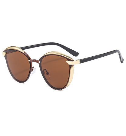 2-pcs Brown Elegant Women's Cat Eye Sunglasses - Anti-Glare, Lightweight Frame V888-ELOSUNG26001