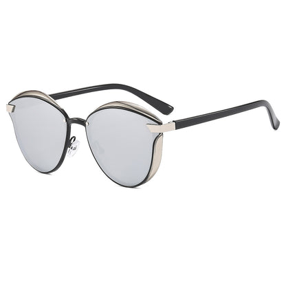 2-pcs Silver Elegant Women's Cat Eye Sunglasses - Anti-Glare, Lightweight Frame V888-ELOSUNG26004