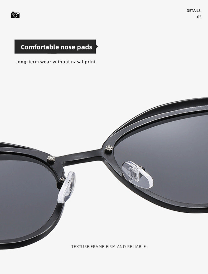2-pcs Silver Elegant Women's Cat Eye Sunglasses - Anti-Glare, Lightweight Frame V888-ELOSUNG26004