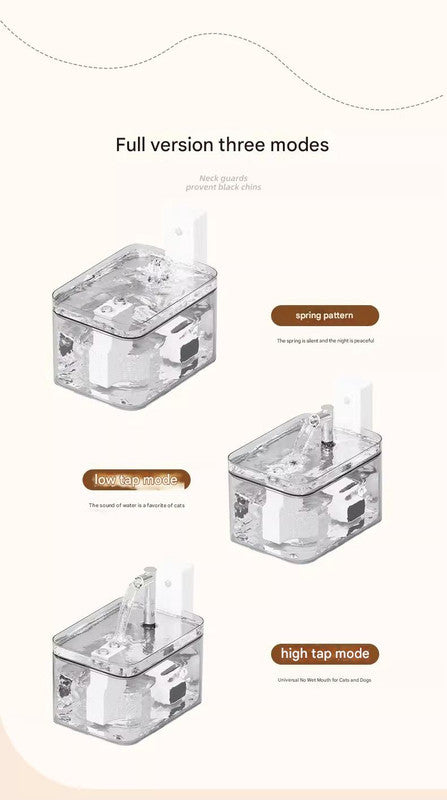 Transparent yellow Wireless Sensor Pet Water Fountain - 1.5L Automatic Filtered Dispenser V888-ELOSUNG26008