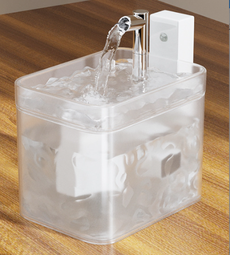 Matte White Wireless Sensor Pet Water Fountain - 1.5L Automatic Filtered Dispenser V888-ELOSUNG26009