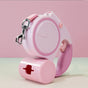 Pink 3M Retractable Dog Leash - Built-in LED Light (No Batteries) and Bag Holder V888-ELOSUNG26014