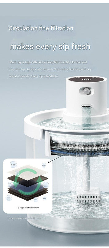 Orange Wireless Automatic Pet Water Fountain - 2.2L Motion Sensor Dispenser V888-ELOSUNG26021
