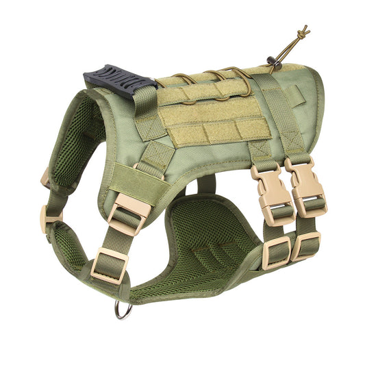 Green Tactical Dog Training Harness - Adjustable Vest for Training and Walking - M V888-ELOSUNG26030