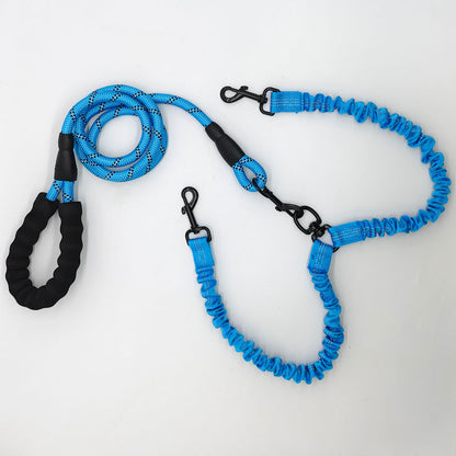 Blue Pet Double-Ended Rope + 1.5M Leash - Easy to walk two dogs, tangle-free design V888-ELOSUNG26033