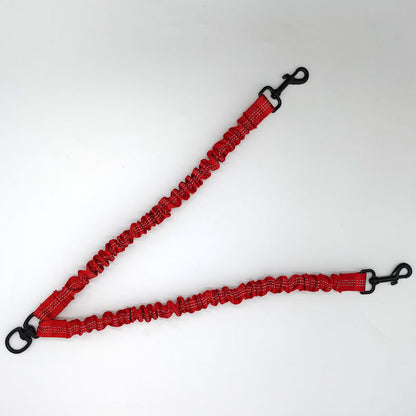 Red Pet Double-Ended Rope + 1.5M Leash - Easy to walk two dogs, tangle-free design V888-ELOSUNG26035