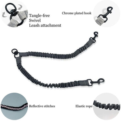 Red Pet Double-Ended Rope + 1.5M Leash - Easy to walk two dogs, tangle-free design V888-ELOSUNG26035