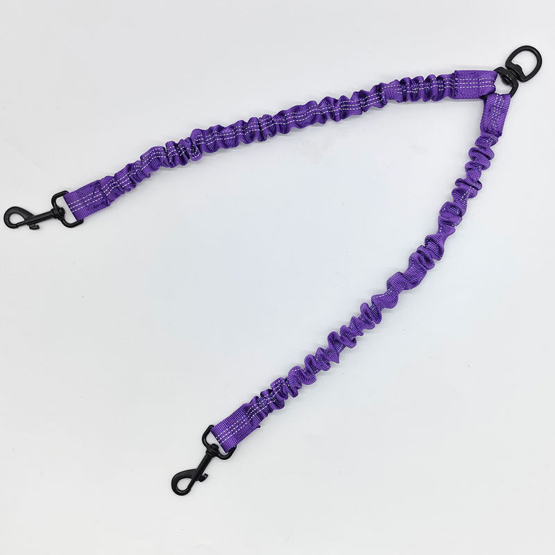 Purple Pet Double-Ended Rope + 1.5M Leash - Easy to walk two dogs, tangle-free design V888-ELOSUNG26036