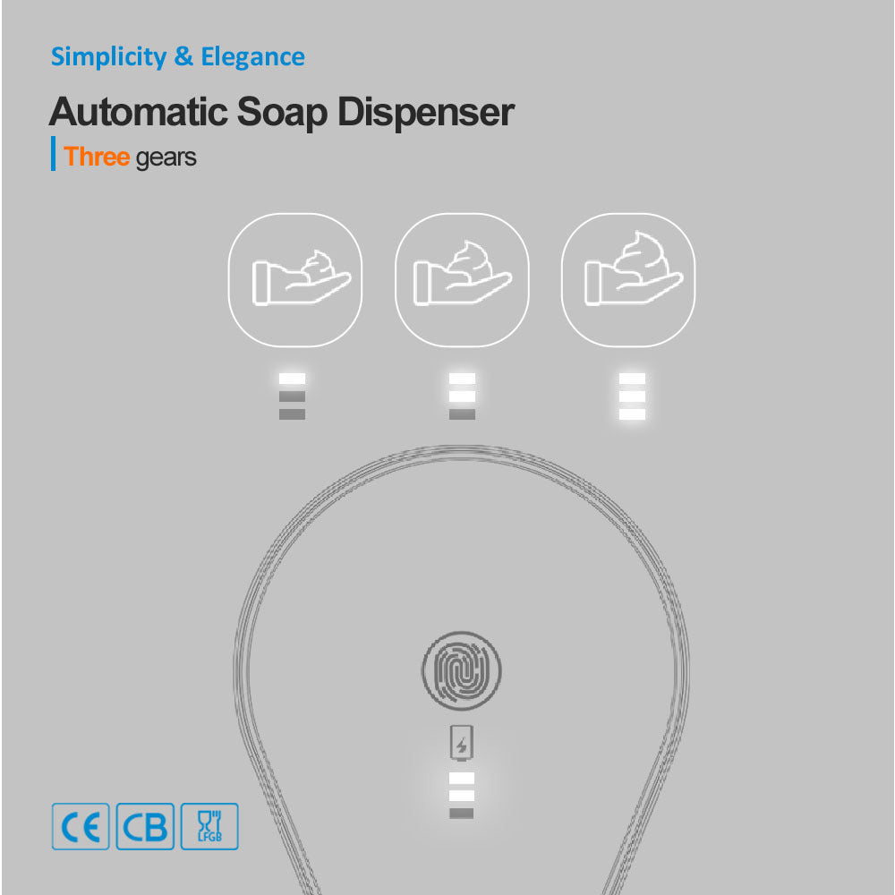 White Automatic Foaming Soap Dispenser - USB Rechargeable, Touchless Infrared Sensor V888-ELOSUNG26047
