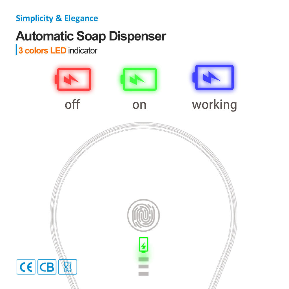 White Automatic Foaming Soap Dispenser - USB Rechargeable, Touchless Infrared Sensor V888-ELOSUNG26047